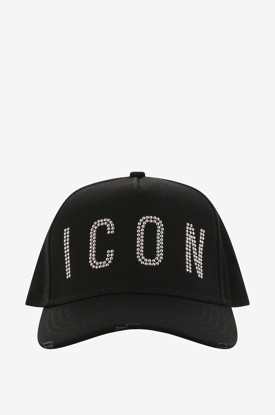 DSQUARED2 Icon studded gabardine baseball cap Men BLACK 1