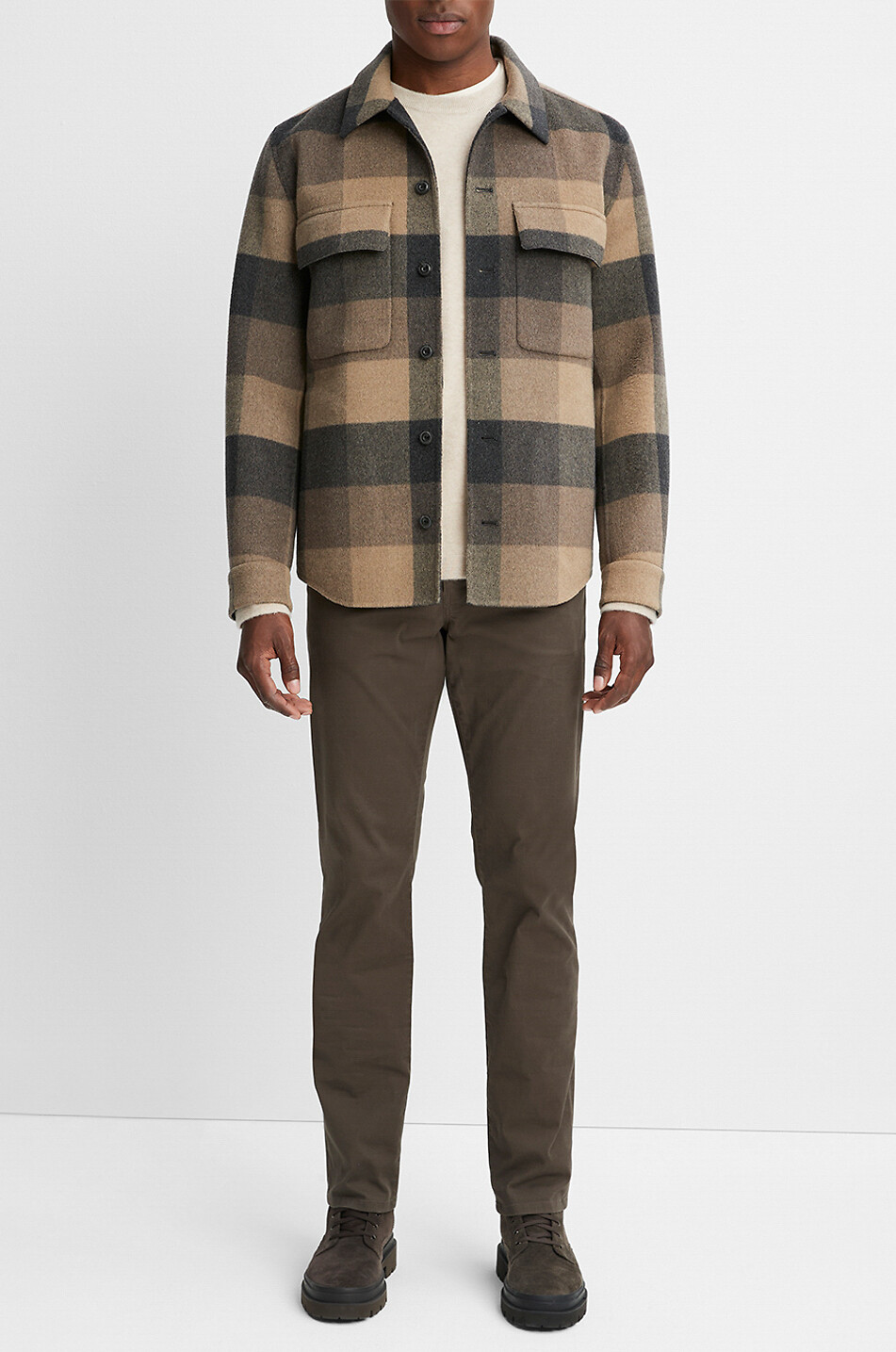 VINCE Langärmeliges Hemd Splitable Plaid Herren Farblos 5