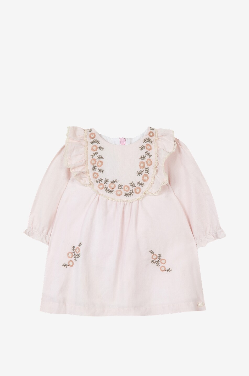 Baby-Baumwollkleid mit Blütenstickereien