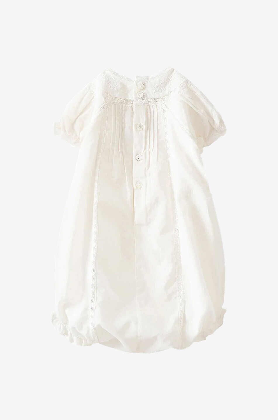 Baby-Kurzstrampler aus Baumwollvoile und Spitze Lotti