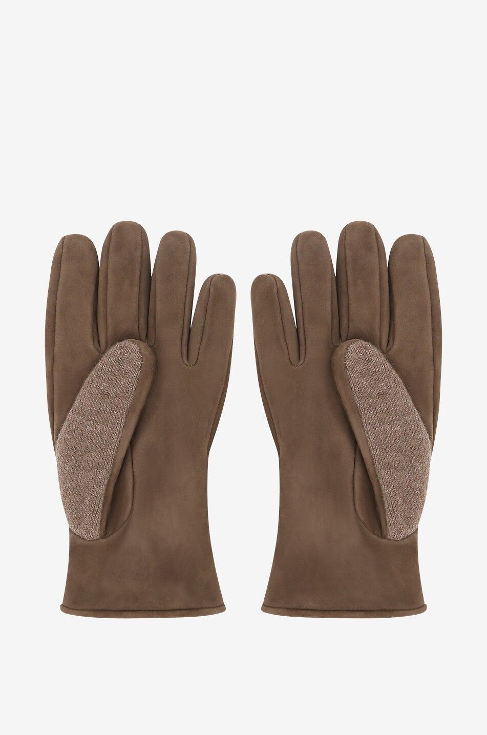 PIERO RESTELLI Merino wool and cashmere gloves Men BROWN 2