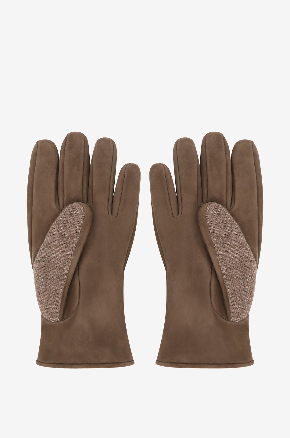 PIERO RESTELLI Merino wool and cashmere gloves Men BROWN 2