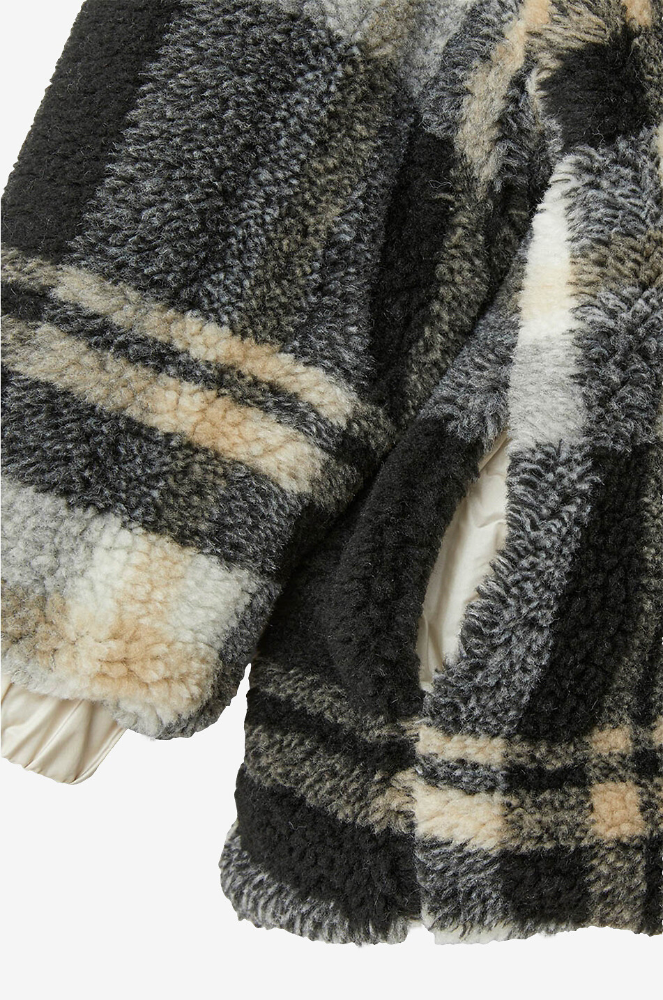 Karierter Jungenparka aus Plüsch