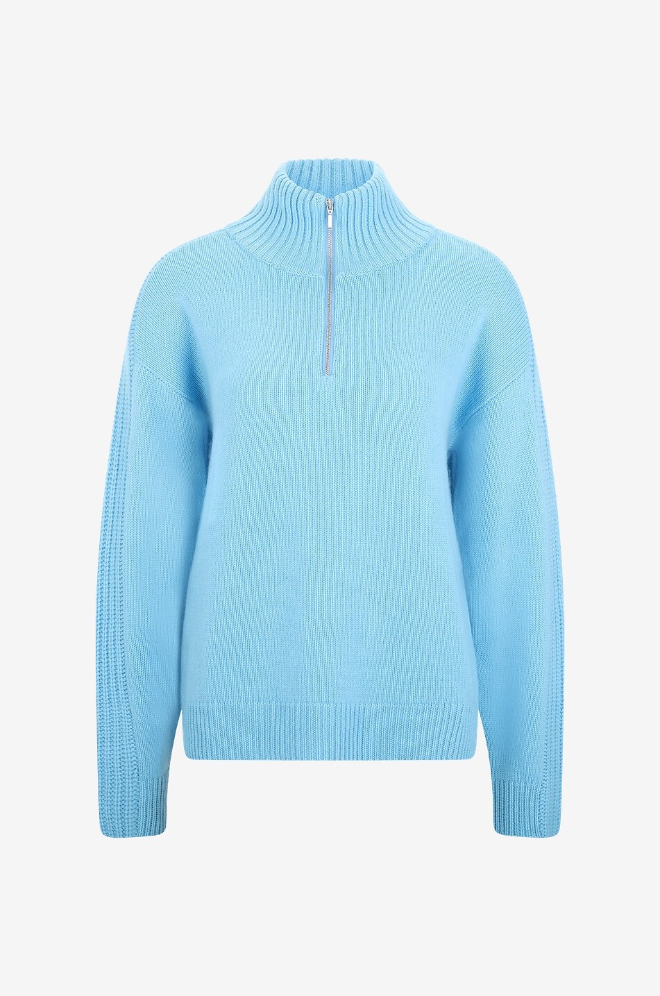 Pull à col montant zippé en cachemire