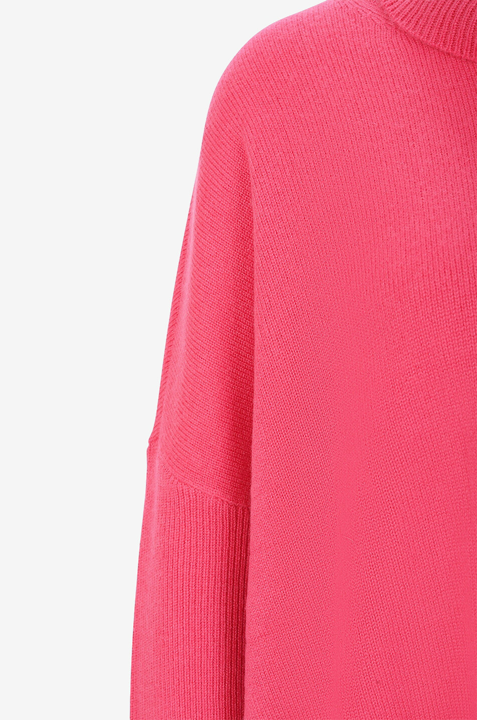 BONGÉNIE Pull ample en cachemire à col roulé et détails côtelés Femme ROSE 3