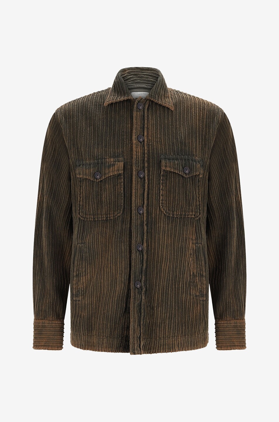 TINTORIA MATTEI Chunky corduroy overshirt Men DARK GREEN 1