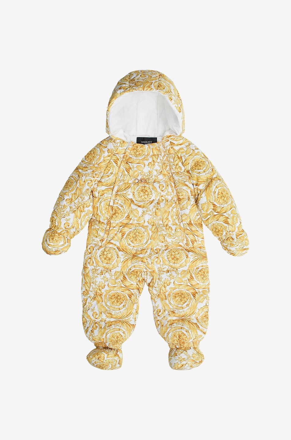 Baby-Schneeanzug aus Nylon mit Print Barocco