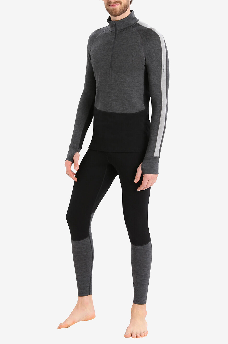 ICE BREAKER Sous-pull à col montant zippé 260 ZoneKnit Homme GRIS 3