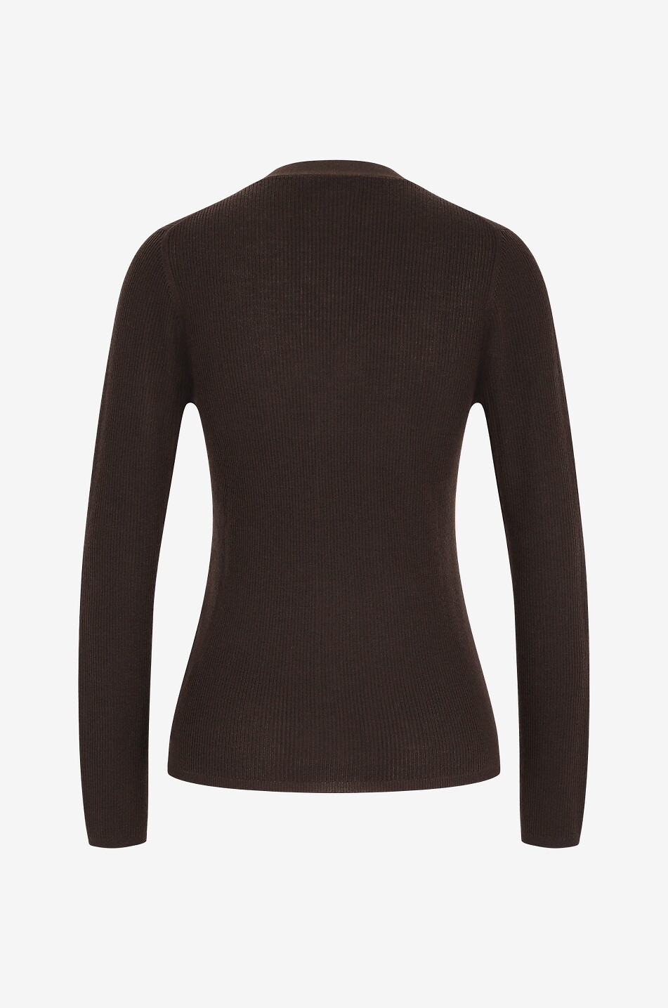 BONGENIE Fine ribbed V-neck button-down cardigan Women BROWN 2