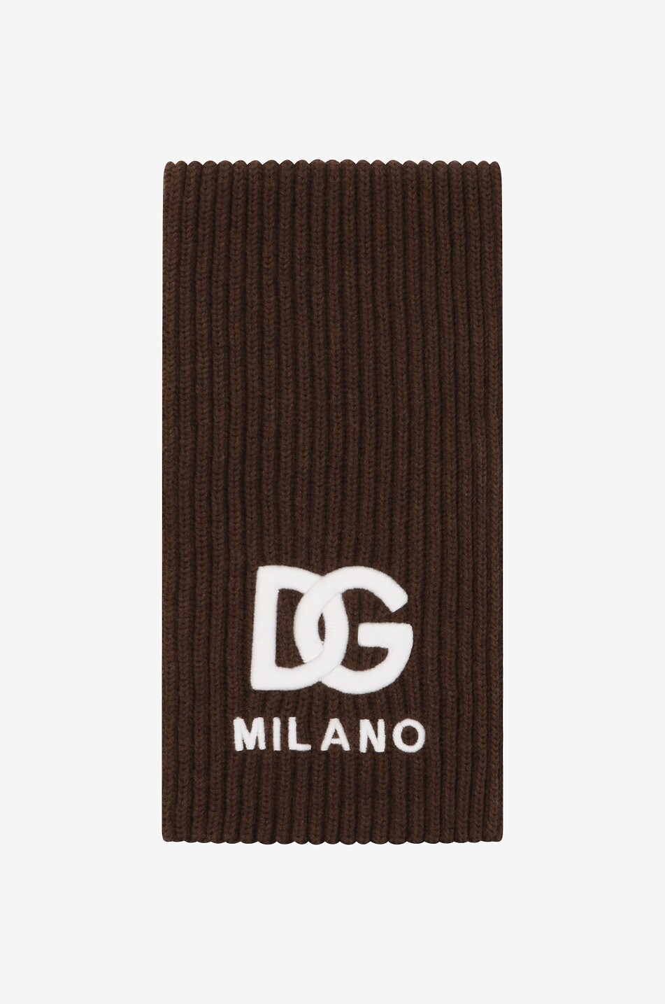 DG Milano embroidered boy's rib knit scarf