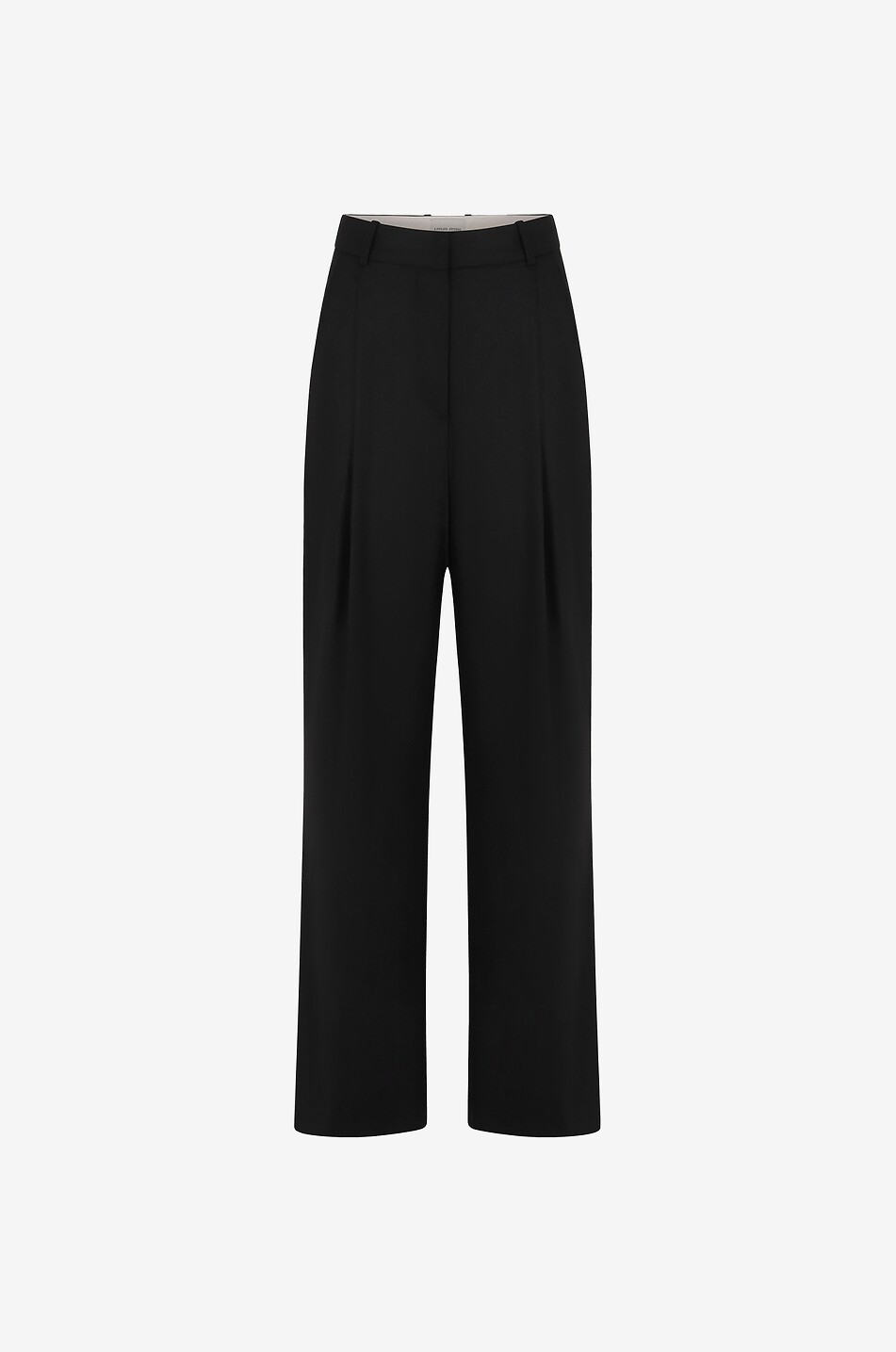 LOULOU STUDIO Pantalon large en laine vierge Solo Femme NOIR 1