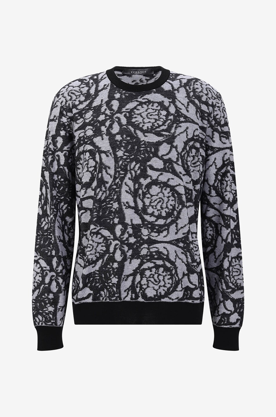 Feiner Jacquardpullover aus Wolle und Baumwolle Barocco