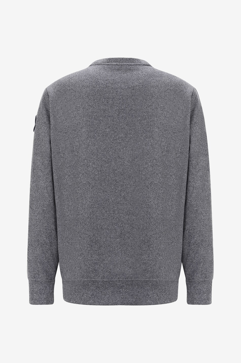 MONCLER Sweat-shirt à col rond toucher feutre brodé logo Homme GRIS 2