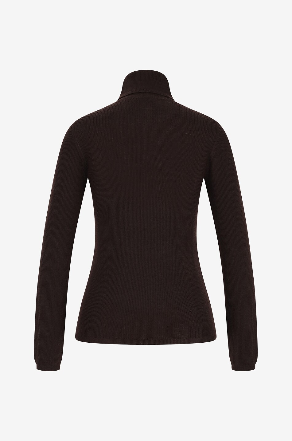 BONGENIE Feiner Rippstrick-Schlauchpullover mit Rollkragen Damen BRAUN 2