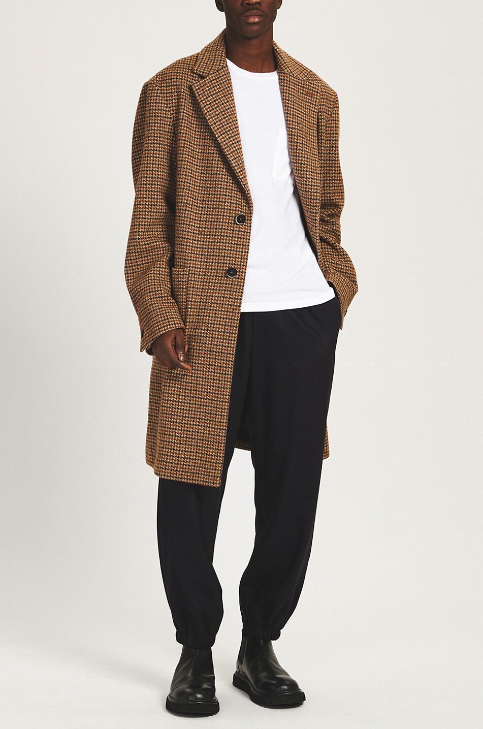 Dreiviertelmantel mit Hahnentrittmotiv Baron