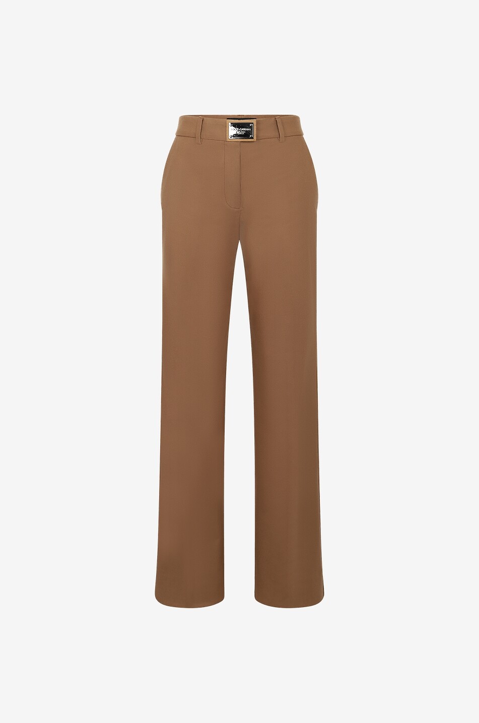 Pantalon évasé en flanelle à plaquette logo