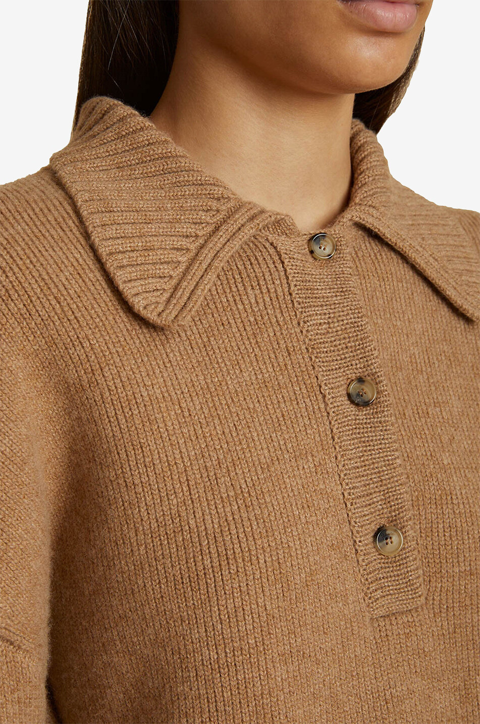 KHAITE Polo-Pullover aus Kaschmir The Bristol Damen KAMELFARBEN 5