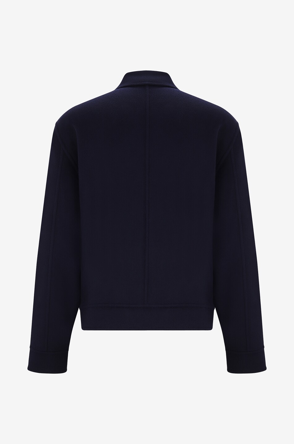 Wool and cashmere blend double-face boxy shirt jacket