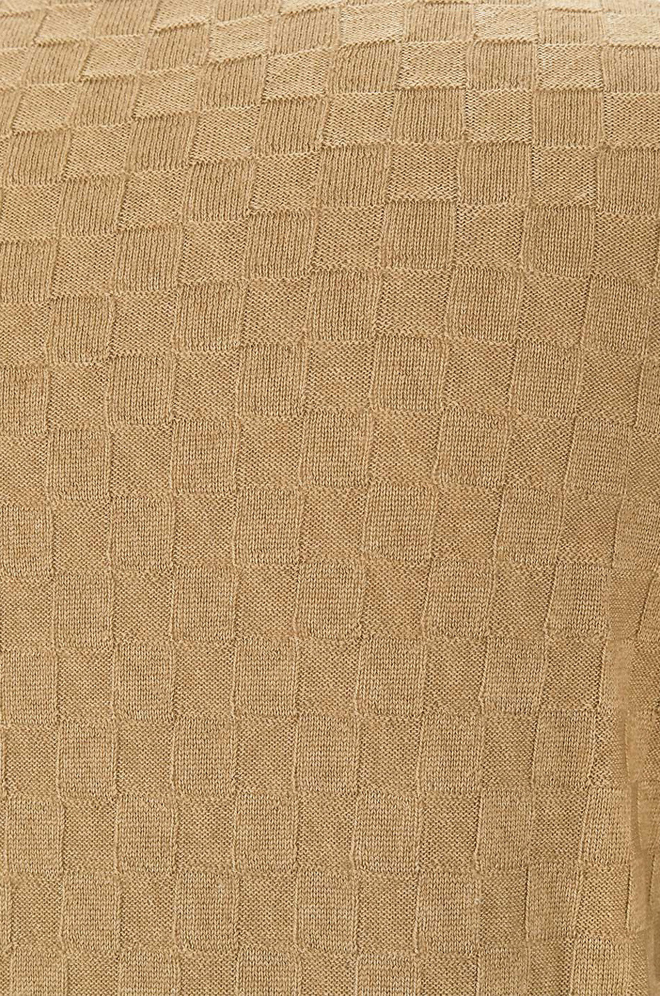 GRAN SASSO Pull fin en laine à motif damier Homme MARRON CLAIR 3