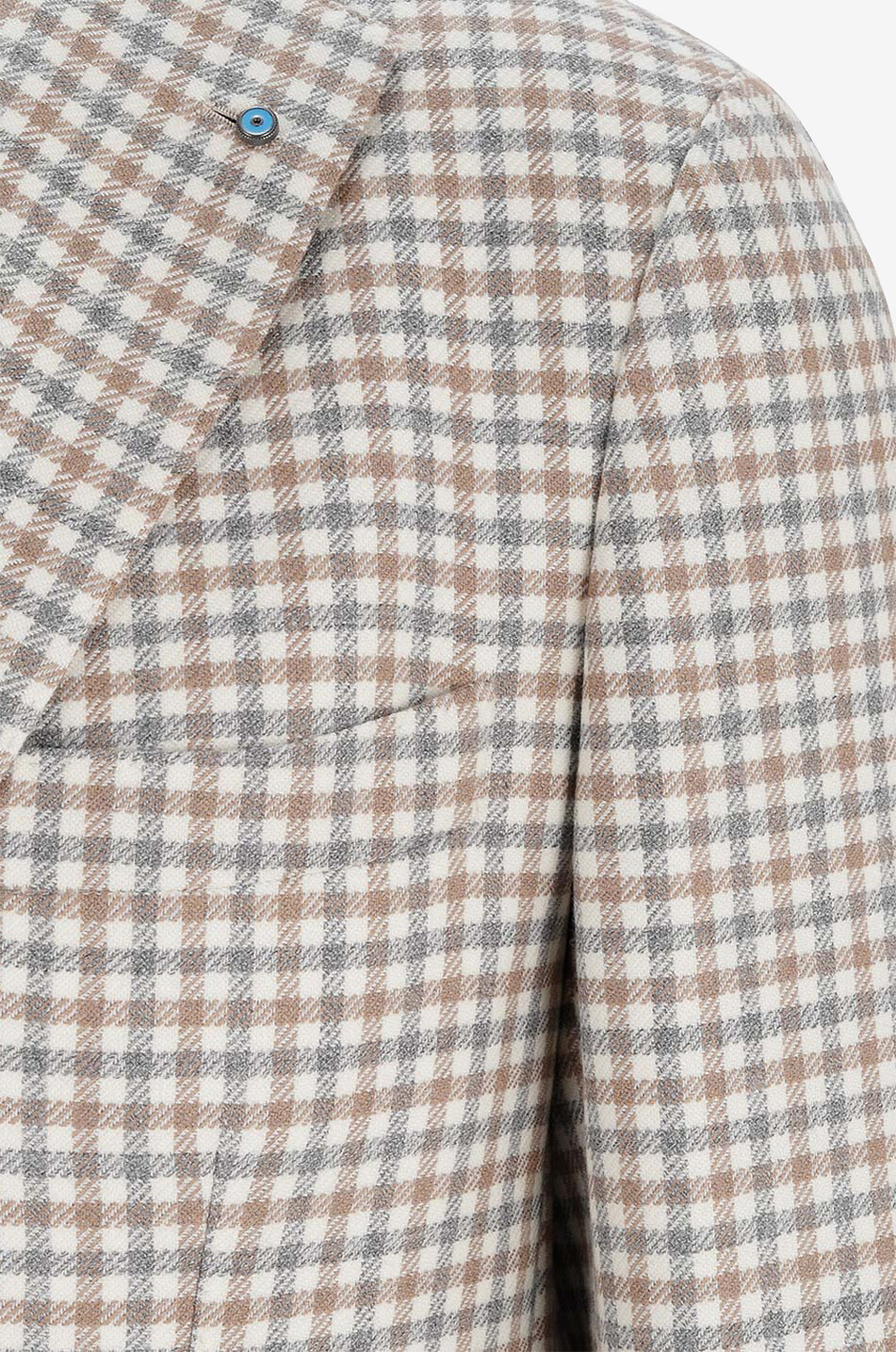 GIAMPAOLO Leuca gingham check virgin wool blazer Men MULTI COLOURED 3