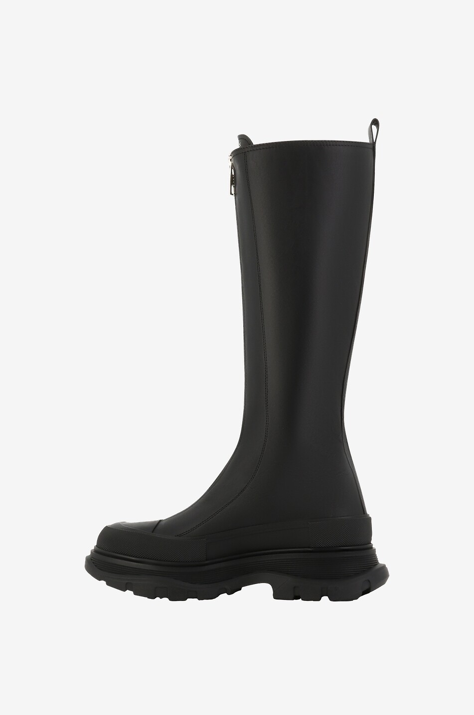 ALEXANDER McQUEEN Flache Stiefel mit Front-Reissverschluss Tread Slick 45 Damen SCHWARZ 3