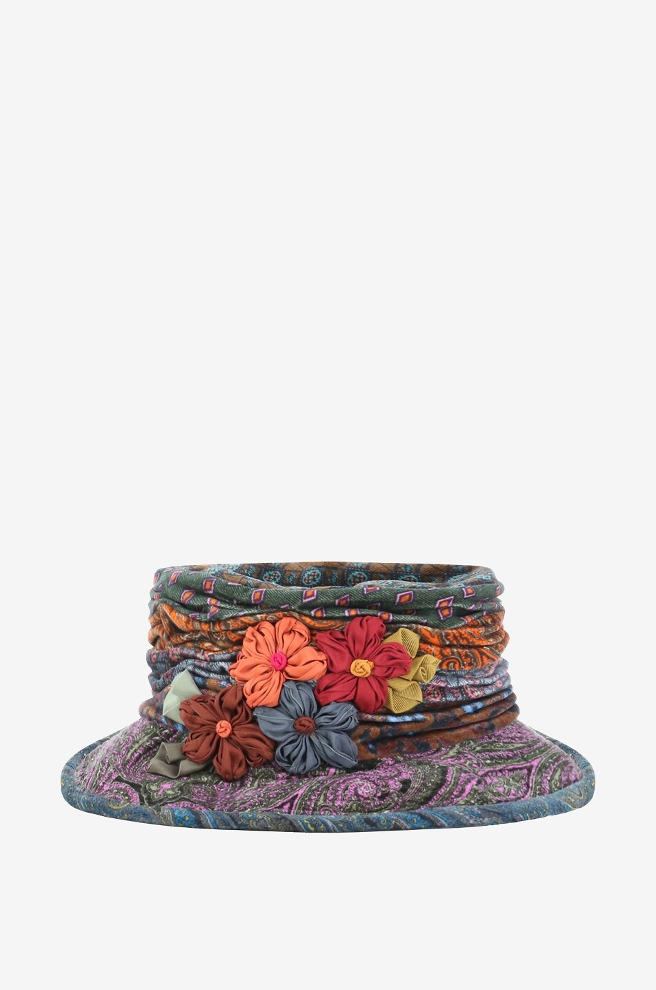 Chapeau cloche en coton à fleurs