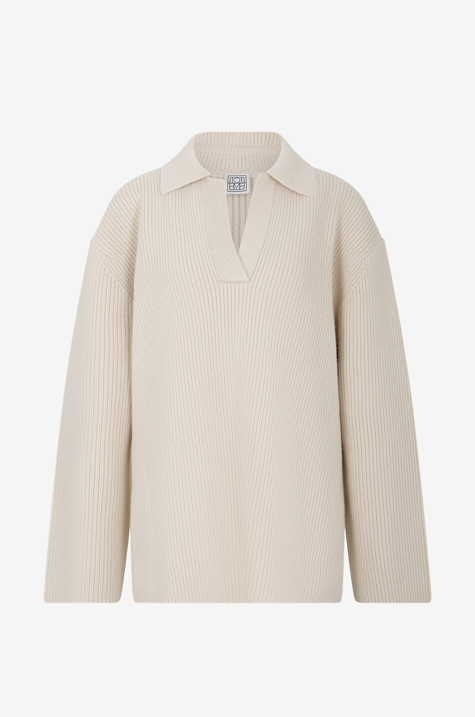 TOTEME Oversize-Rippstrick-Polohemd Damen BEIGE 1