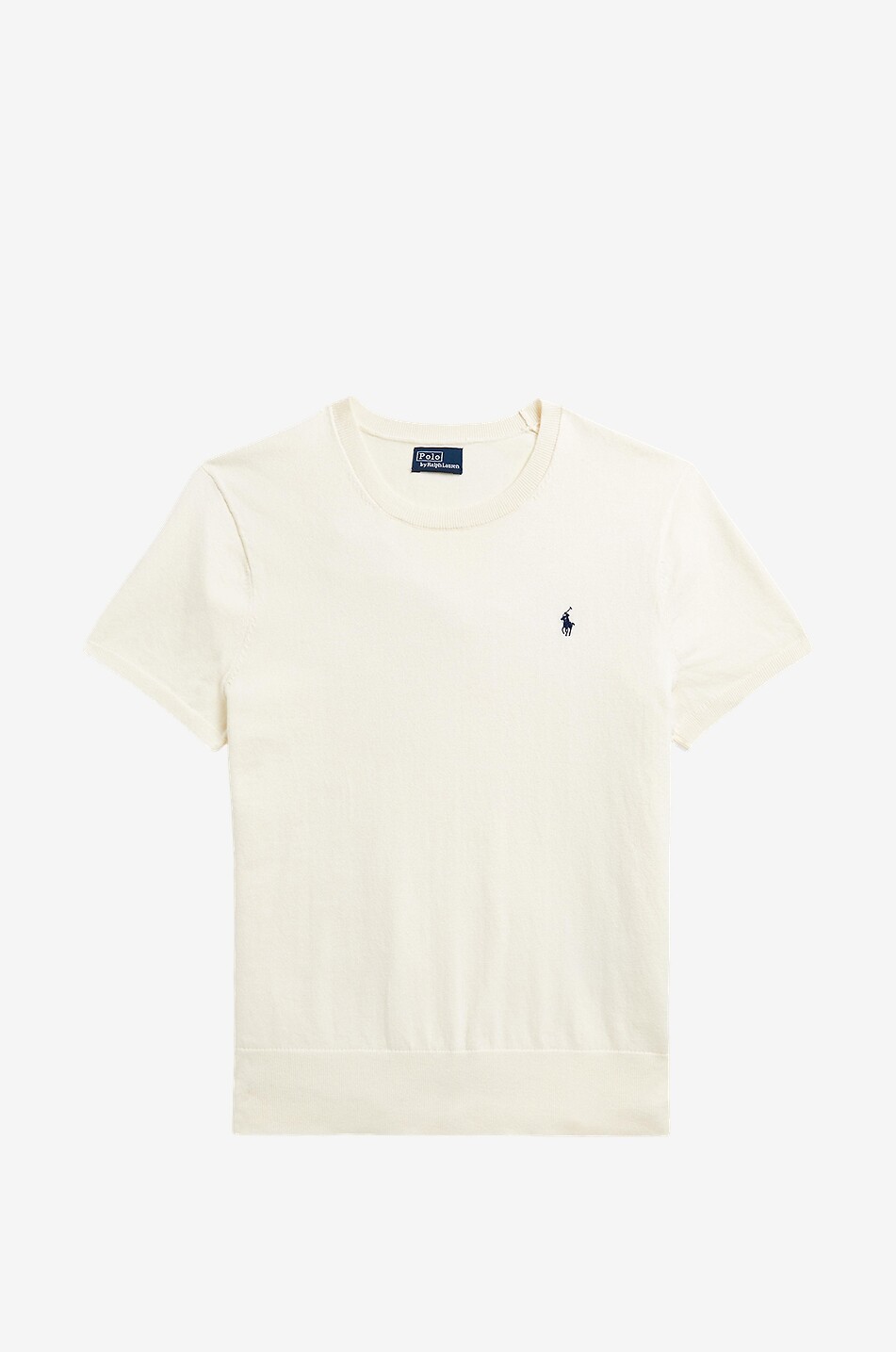 Pony short-sleeved cotton blend jumper