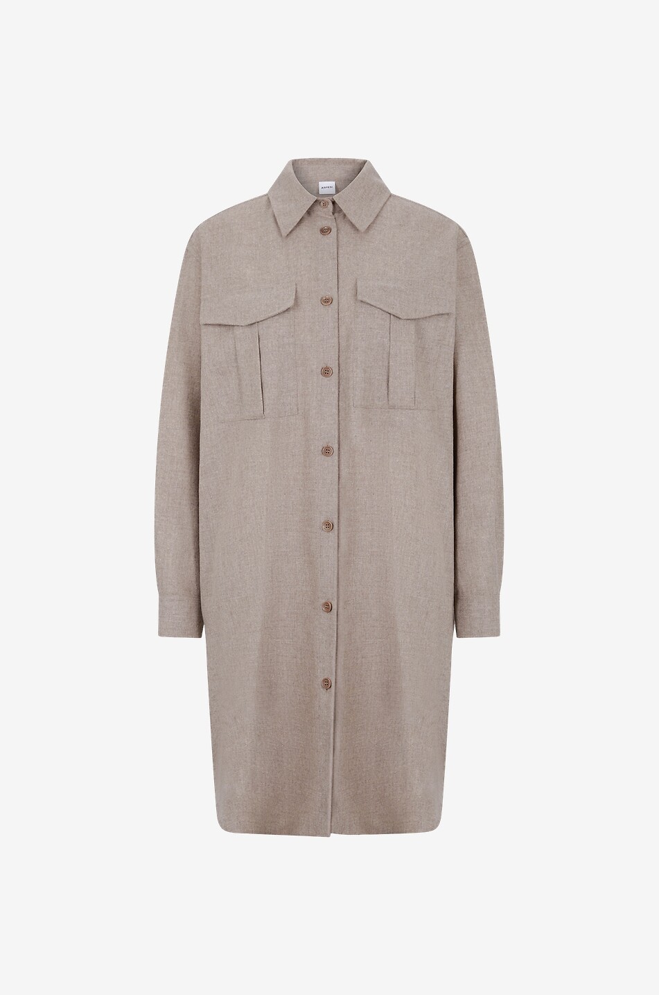 ASPESI Short straight flannel shirt dress Women BEIGE 1