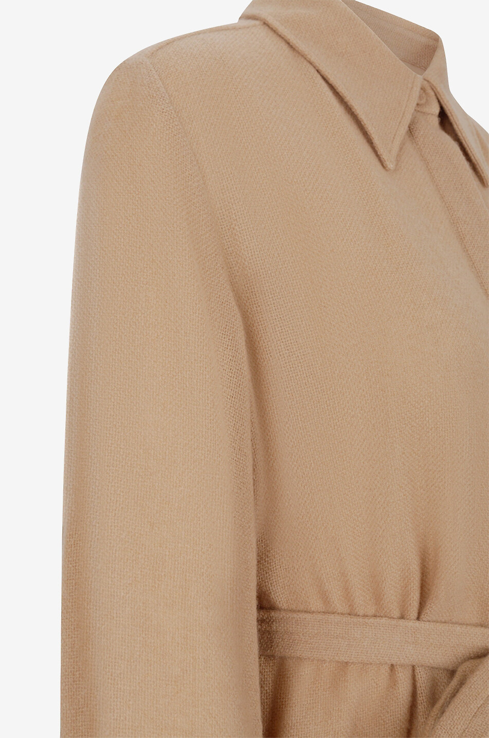 Wool and cashmere gauze midi shirt dress