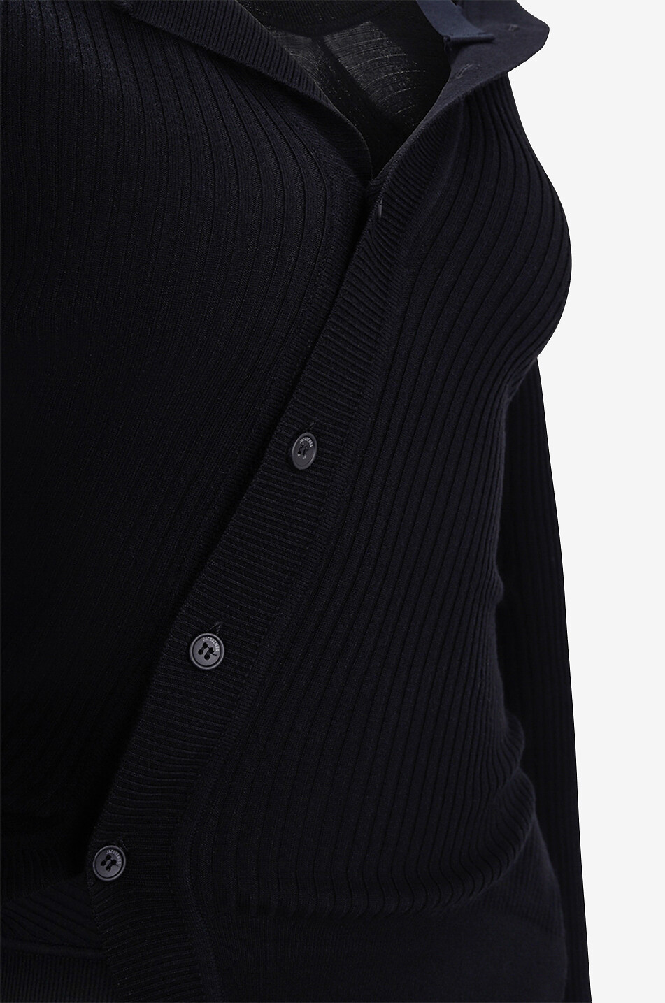 JACQUEMUS La Maille Colin asymmetric fitted cardigan Women BLACK 6