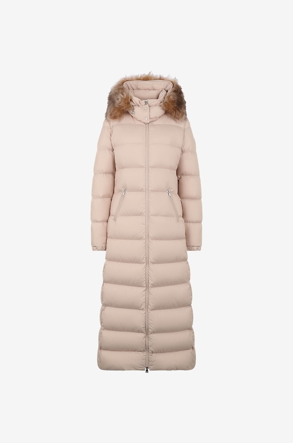 MONCLER Lange Daunenjacke mit Shearling Fudson Damen BEIGE 1