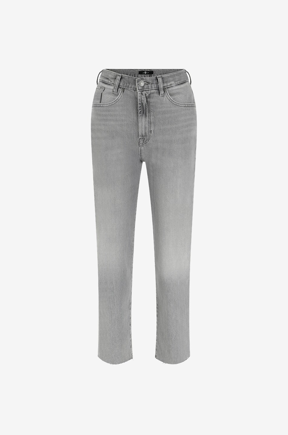 7 FOR ALL MANKIND Jean droit en coton Logan Stovepipe Straight Fit Femme GRIS 1