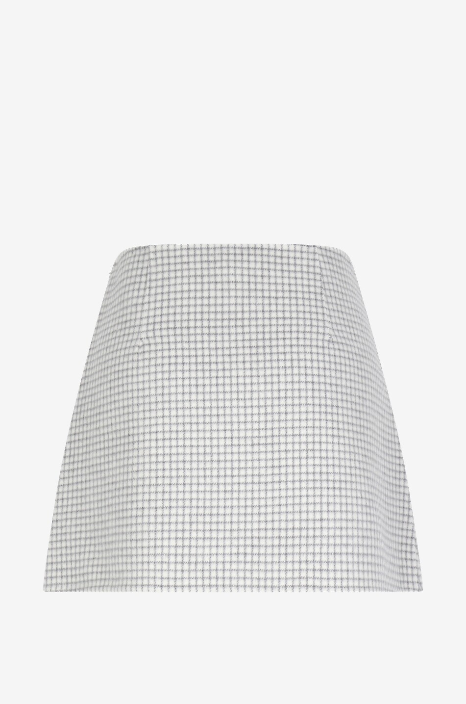 Checked wool mini-skirt