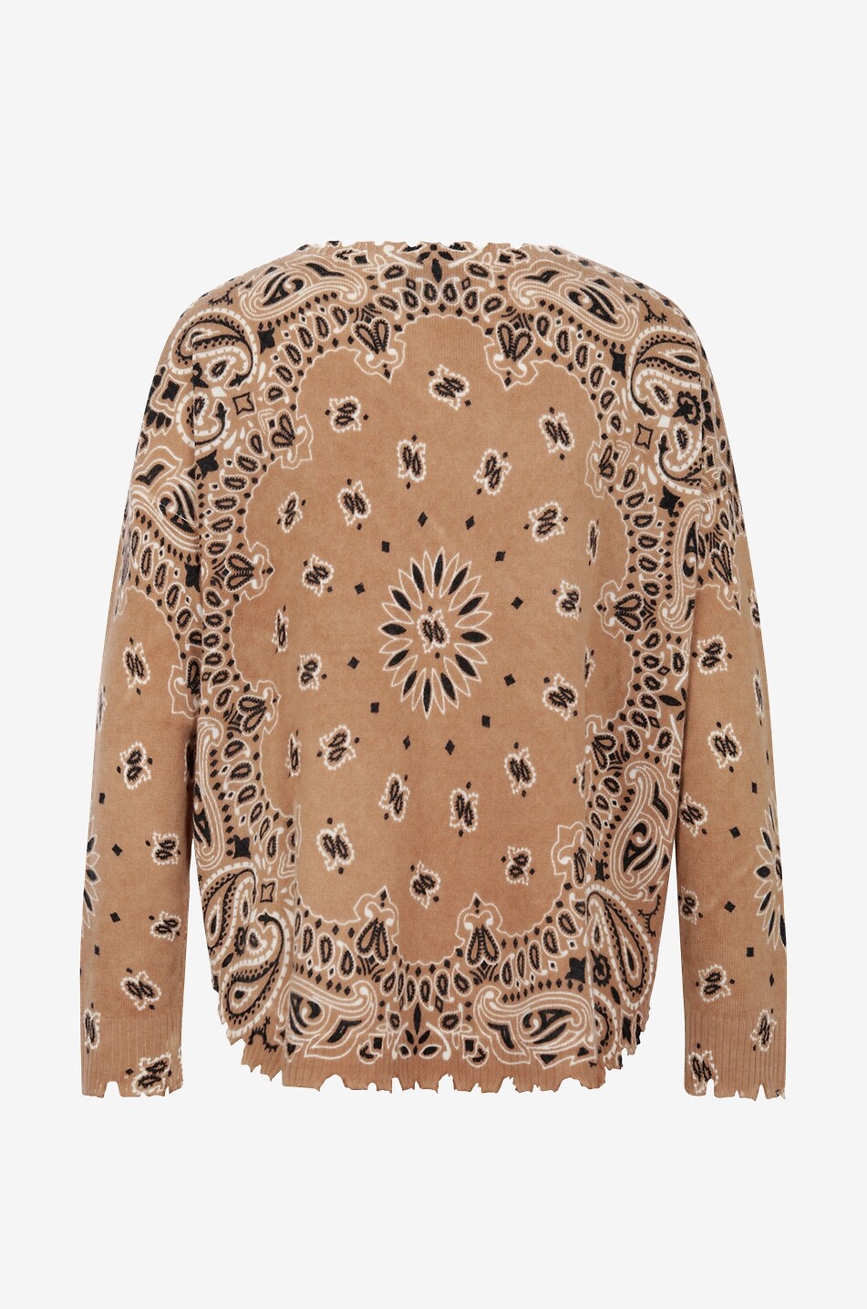 KUJTEN Pull à col rond en cachemire Mela Bandana Femme CAMEL 2