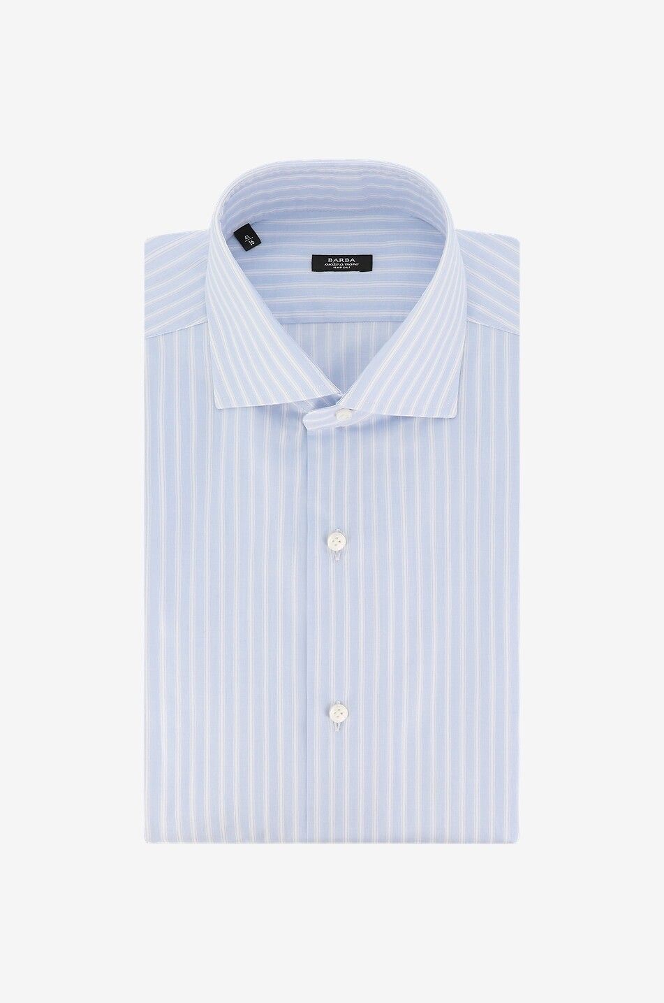 BARBA Chemise à manches longues en coton rayé Black Label Homme BLEU CLAIR 1