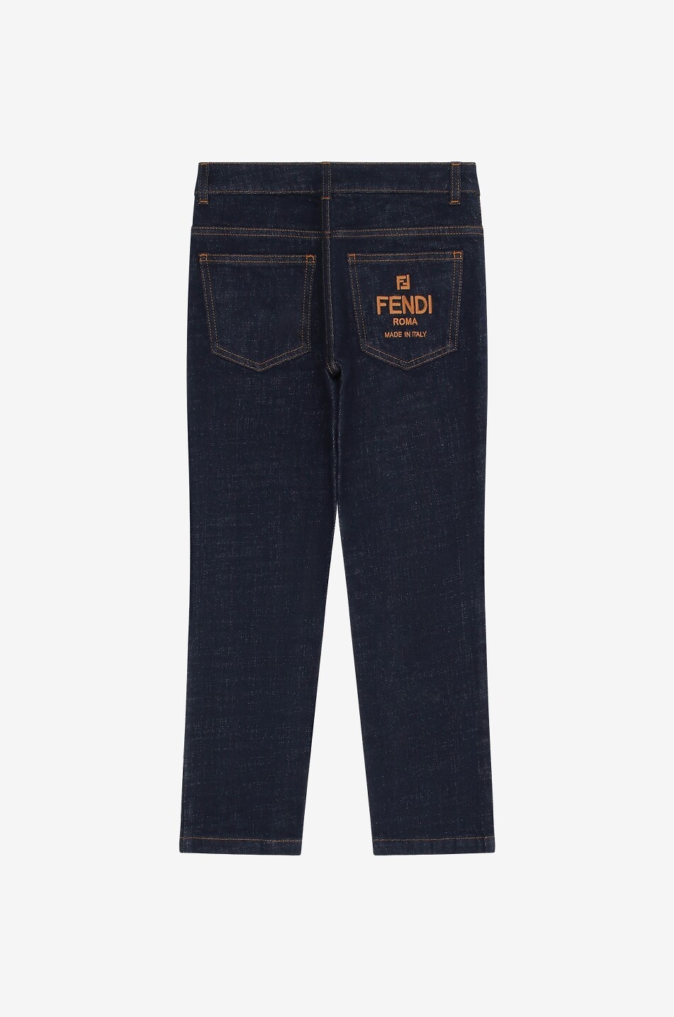 Logo-embroidered straight-leg children's jeans