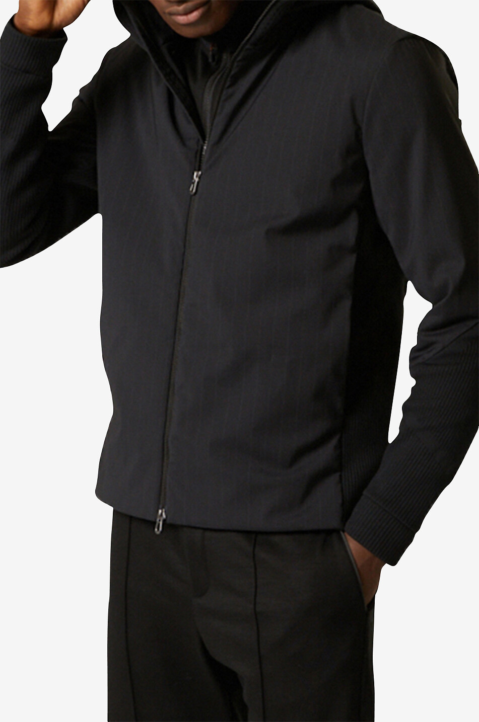 Tailorhood 3.0 hooded bi-material jacket