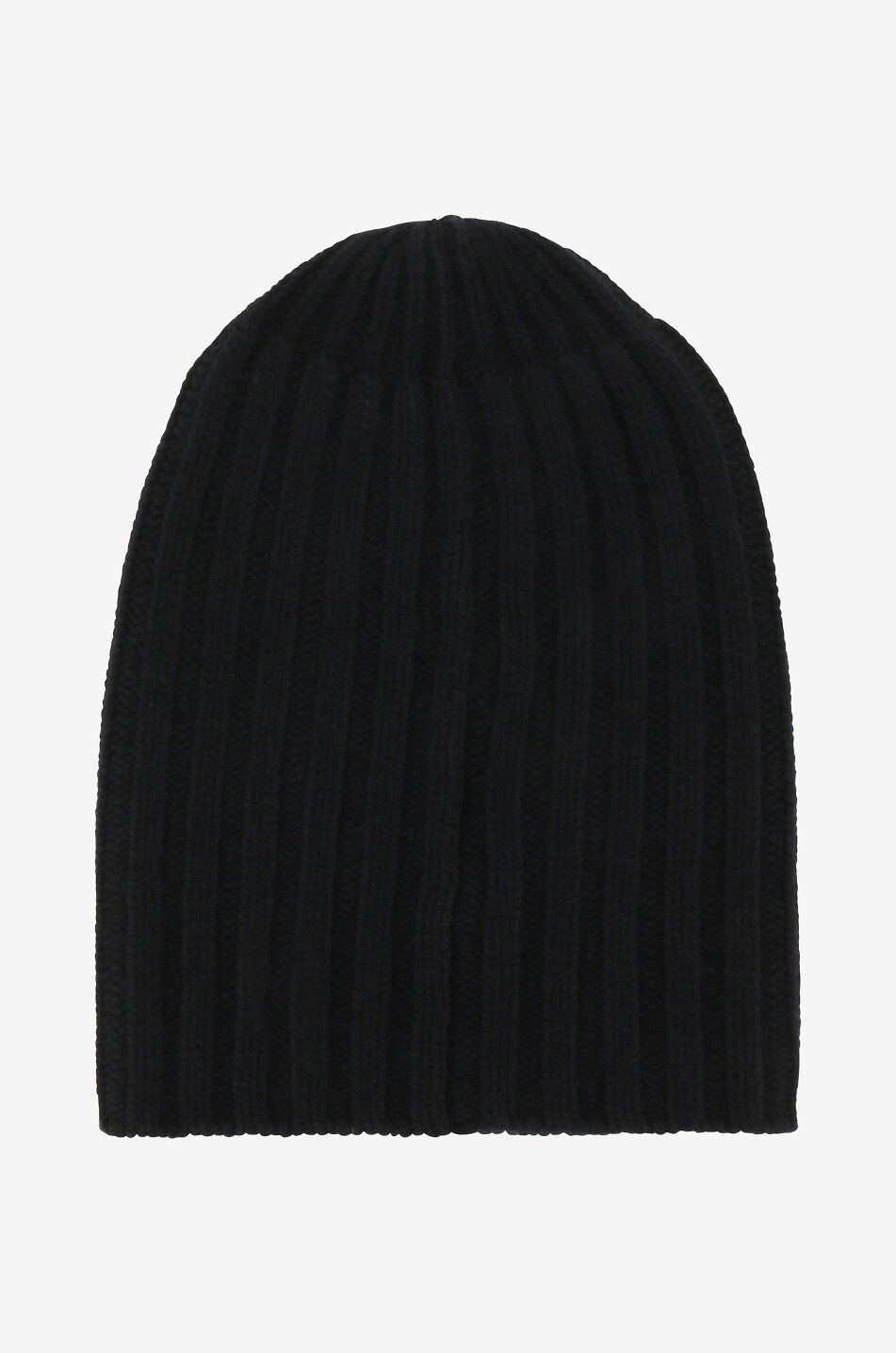 Chunky rib knit cashmere beanie