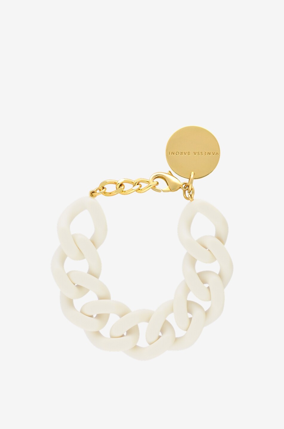 VANESSA BARONI Bracelet en acétate Flat Chain Matt Off White Femme BLANC 1