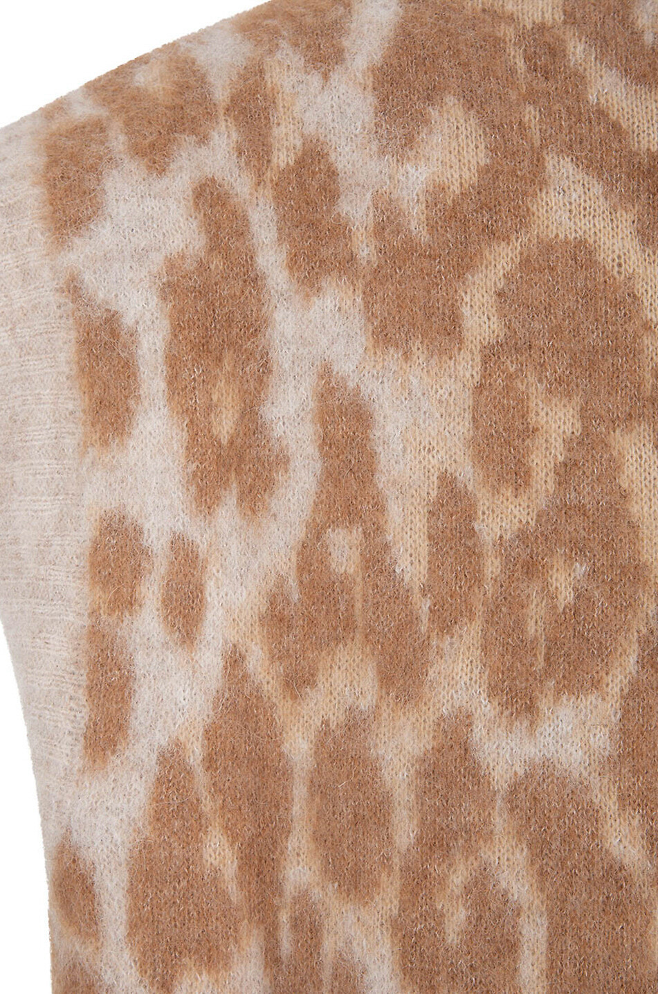 GANNI Pull jacquard sans manches oversize Leopard Femme CAMEL 6