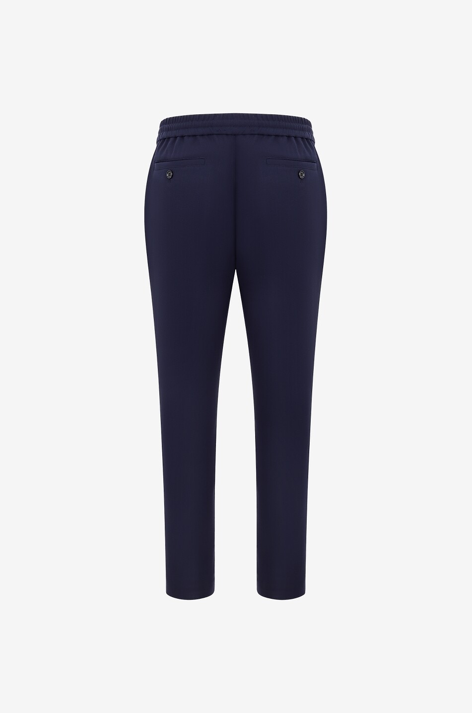 Wool blend trousers with waistband tucks