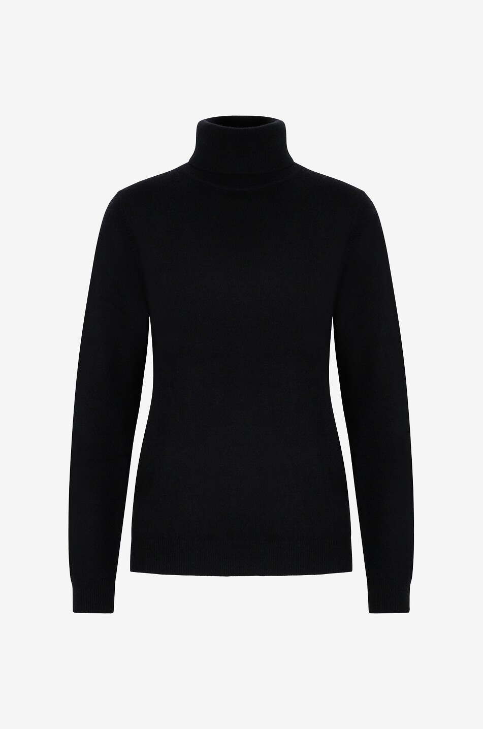 BONGENIE Feinstrick-Kaschmirpullover mit Rollkragen Damen SCHWARZ 1