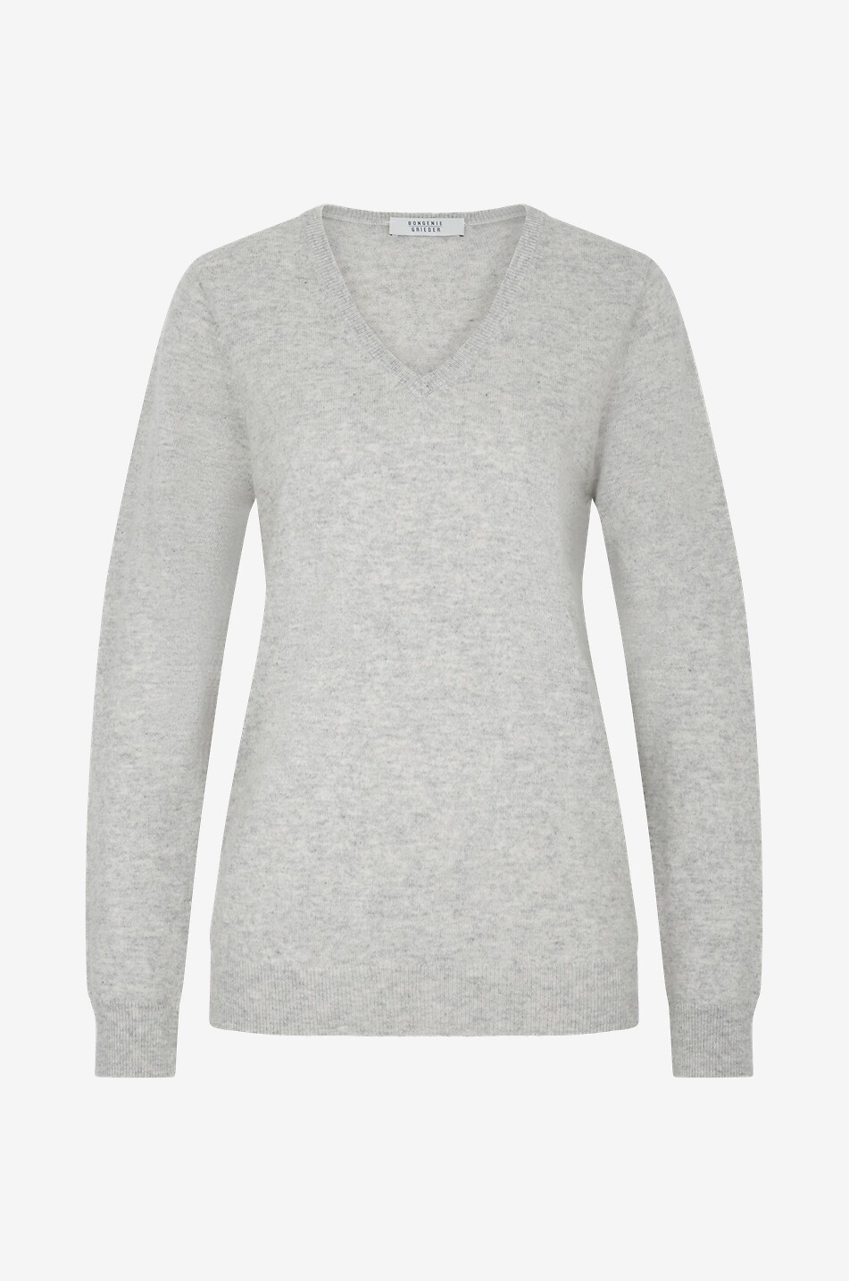 BONGENIE Feiner Kaschmirpullover mit V-Ausschnitt Damen GRAU 1