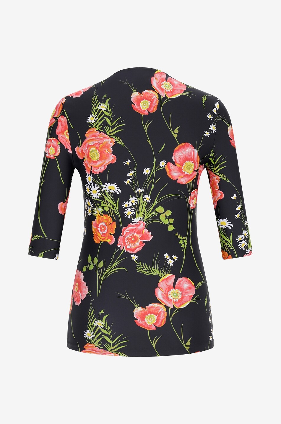BALENCIAGA Fitted Poppy floral lycra top Women BLACK 2