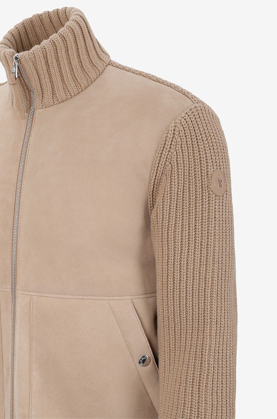 MONCLER Cardigan aus Kalbsleder Herren BRAUN 3