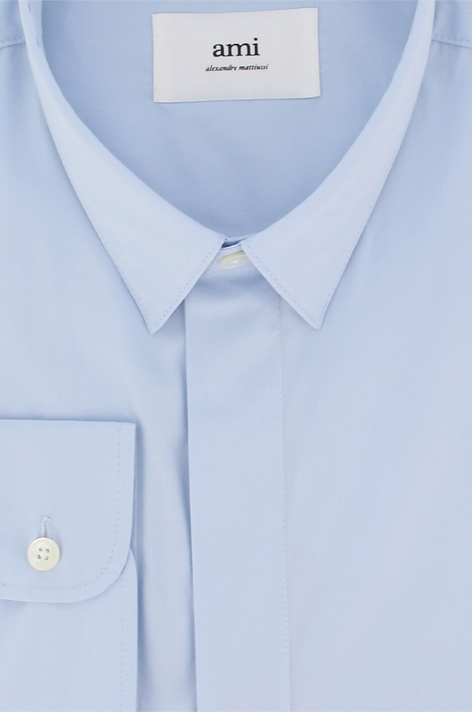 AMI Boxy Fit monochrome long-sleeved shirt Men BLUE 2