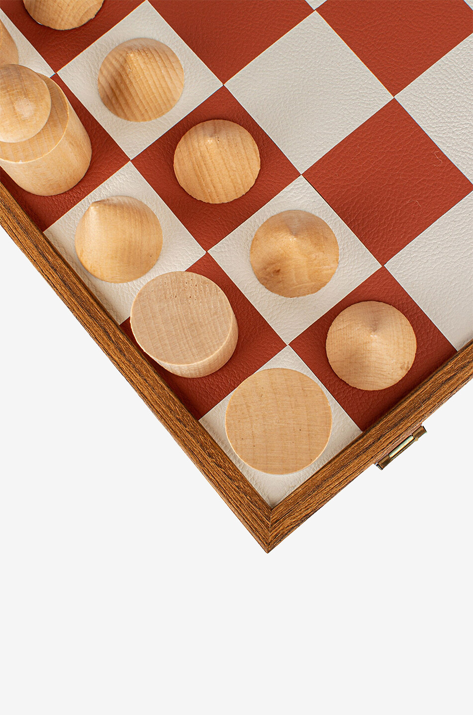 MANOPOULOS Schachspiel aus Holz und Kunstleder Bauhaus Style Haus KAMELFARBEN 6