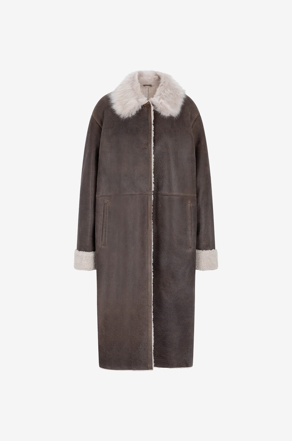 Manteau en cuir et peau lainée Savoy Merino Crunch