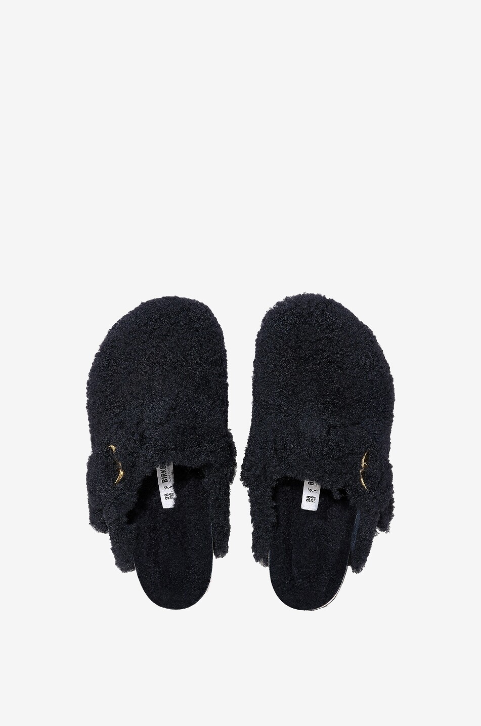 BIRKENSTOCK Clogs aus Shearling Boston Big Buckle Damen SCHWARZ 4
